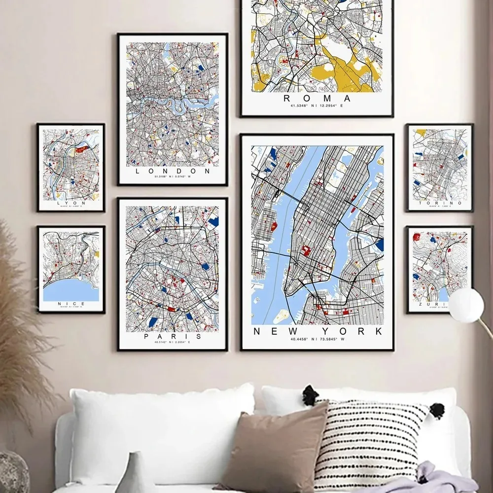 Home Office London - 1pc 프레임리스 뉴욕 런던 파리 컬러