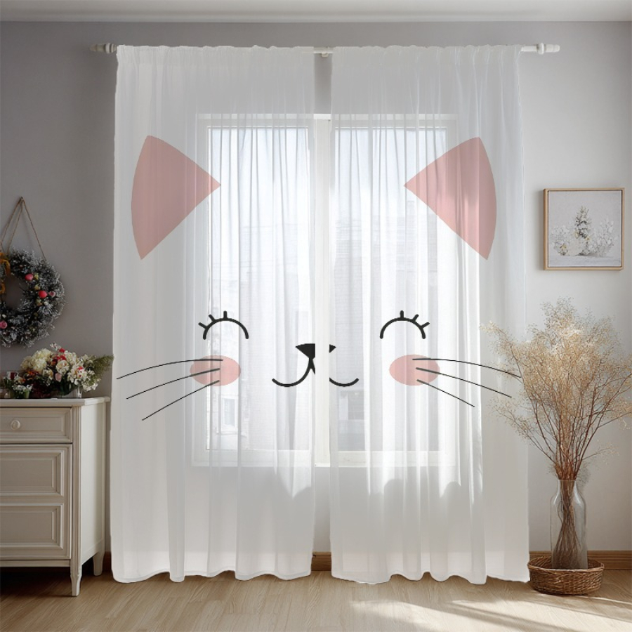 Home Office Rate - 2PCS 디지털 프린트 시어 커튼, 아름다운