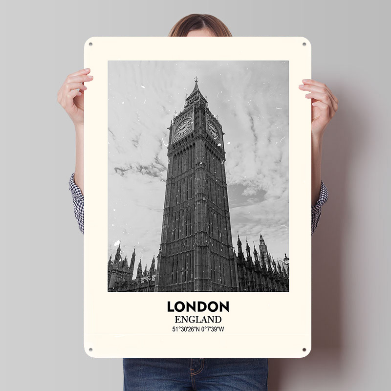 Home Office London - 런던 빅벤 인쇄 포스터 맞춤형 레트로