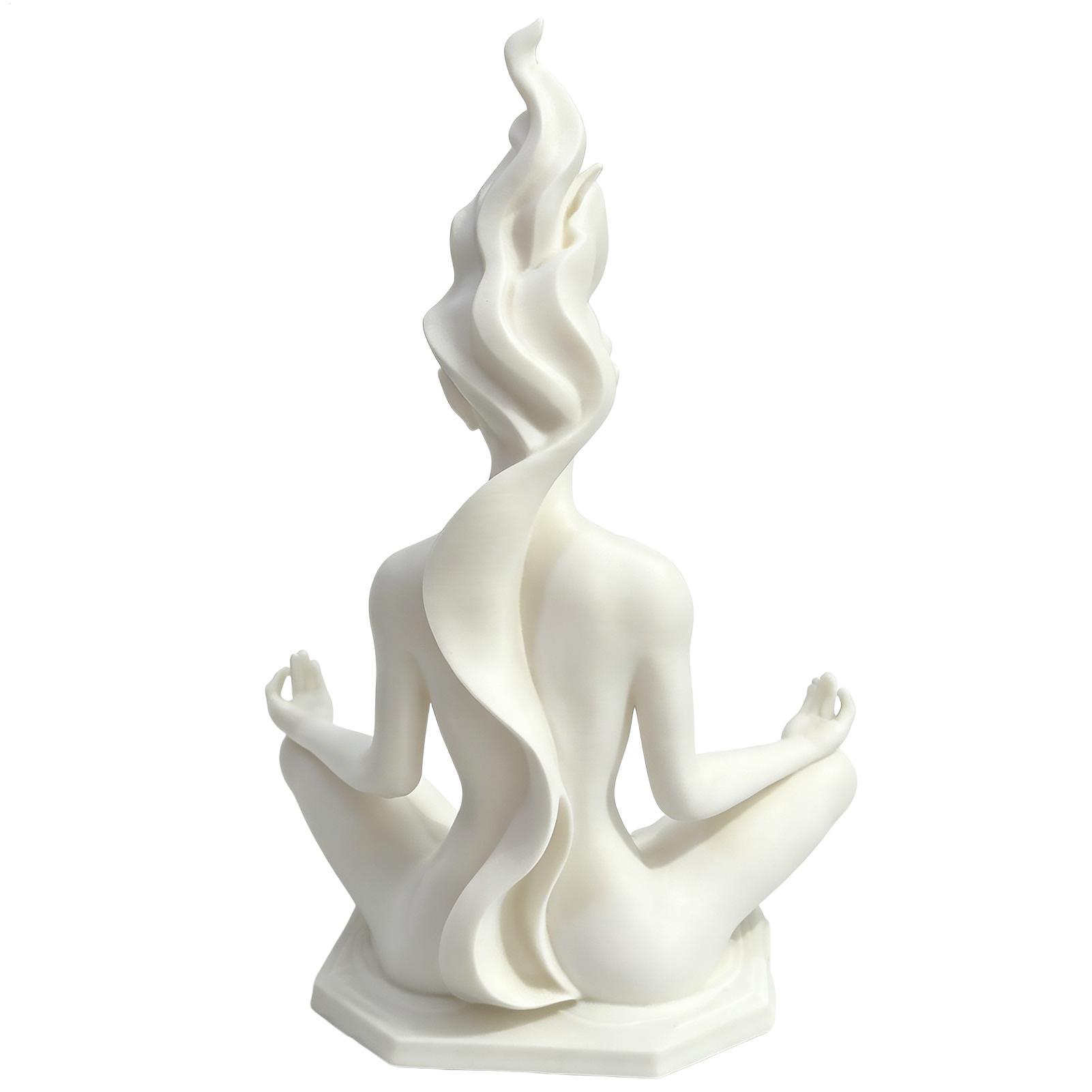명상하는 여성 요가 조각상, 추상적인 요가 여성 조각품 - Home Office Yoga Room 리뷰 및 가격