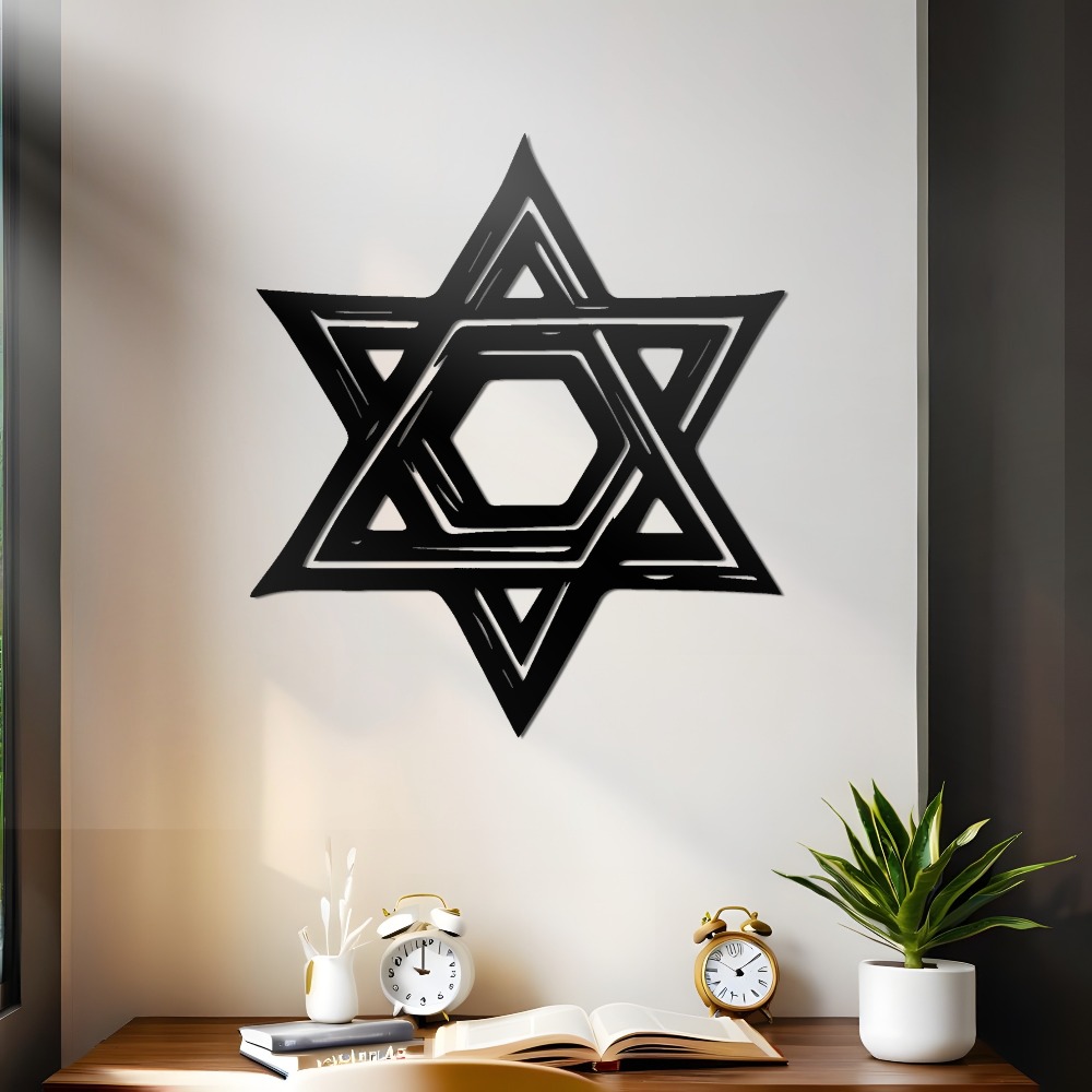 CIFBUY 철제 벽 장식 다윗의 별 금속 조각품 벽걸 - Home Office Art 리뷰 및 가격