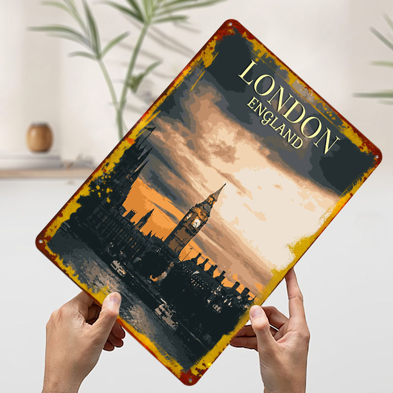빈티지 런던 틴플레이트 포스터 맞춤형 벽 장식 레트로  - Home Office London 리뷰 및 가격
