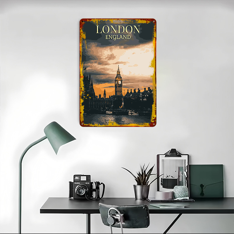 빈티지 런던 틴플레이트 포스터 맞춤형 벽 장식 레트로  - Home Office London 리뷰 및 가격