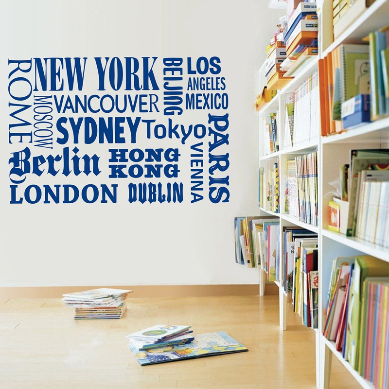 뉴욕 런던 파리 견적 벽 스티커, 세계 도시 이름 비닐 - Home Office London 리뷰 및 가격